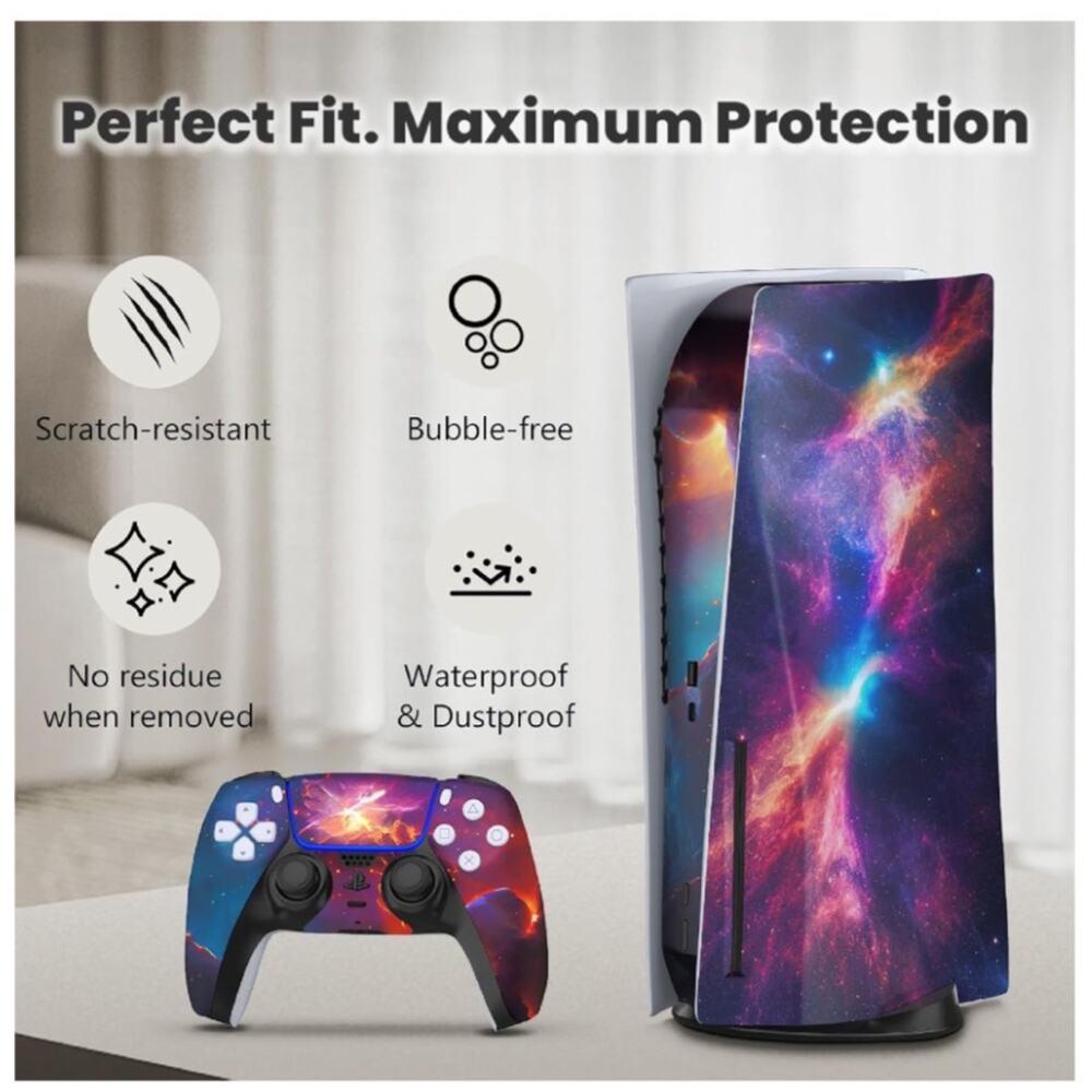 Toxxos PS5 Skin Disc Edition Anime Console and Controller Vinyl Cover Skins Wrap - Picture 3 of 6